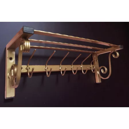 Wieszak z półką na ubrania, metaloplastyka, ręczna robota z polskiej stali